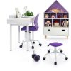 Costway Kids Desk Chair Ergonomic Swivel Mesh Study Chair Purple-6
