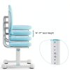 Costway Kids Desk Chair Double Back Support Adjustable Height Blue-6