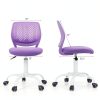 Costway Kids Desk Chair Ergonomic Swivel Mesh Study Chair Purple-2