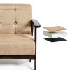 Costway Button Tufted Mid Century Modern Accent Chair Brown-5
