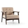 Costway Button Tufted Mid Century Modern Accent Chair Brown-4
