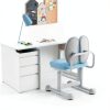Costway Kids Desk Chair Double Back Support Adjustable Height Blue-3