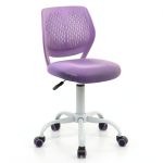 Costway Kids Desk Chair Ergonomic Swivel Mesh Study Chair Purple-0