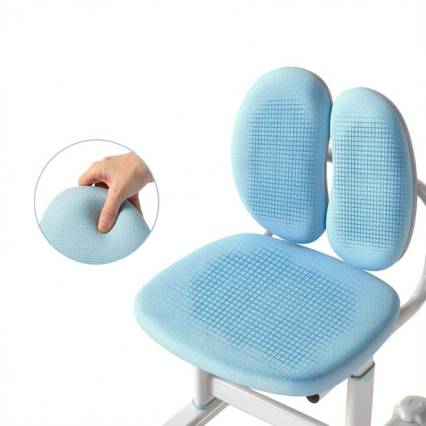 Costway Kids Desk Chair Double Back Support Adjustable Height Blue-10